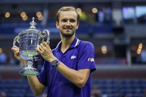 Daniil Medvedev after winning the 2021 US Open