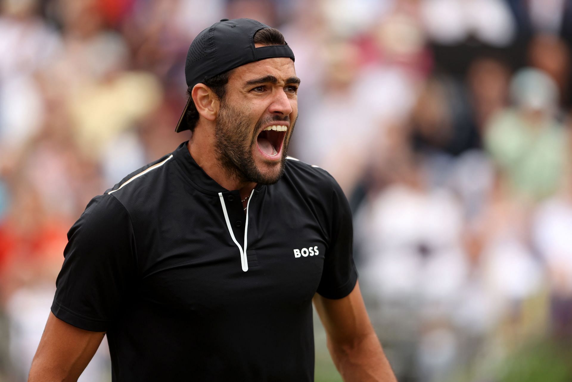 Matteo Berrettini takes on Filip Krajinovic in the final of the Queen's Club Championships