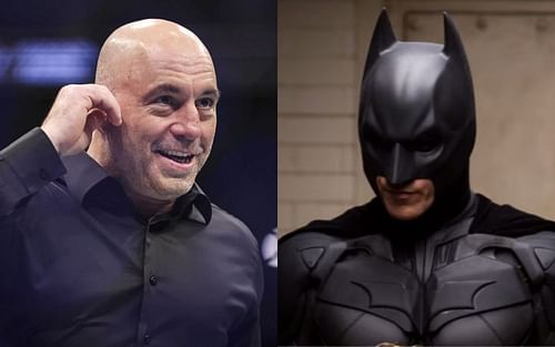 Joe Rogan (left) and Christian Bale as Batman (right) [Photo credit: Warner Bros. on YouTube]