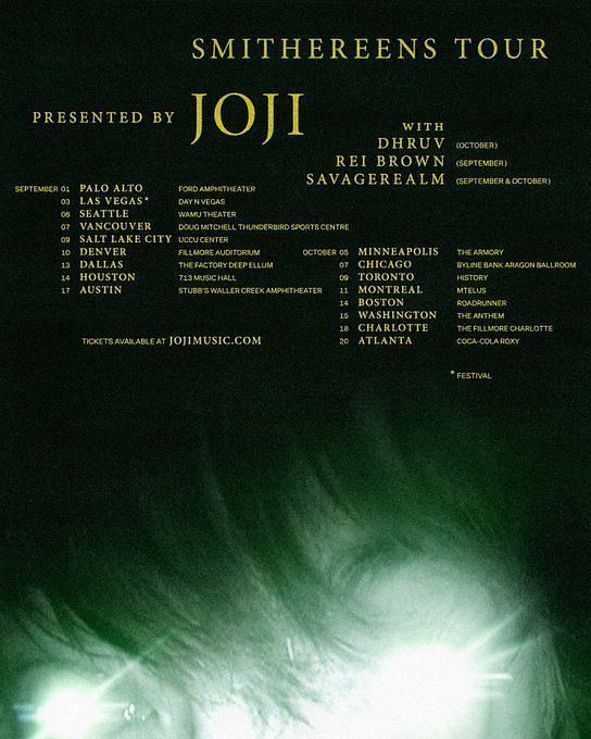 smithereens tour 2022 joji