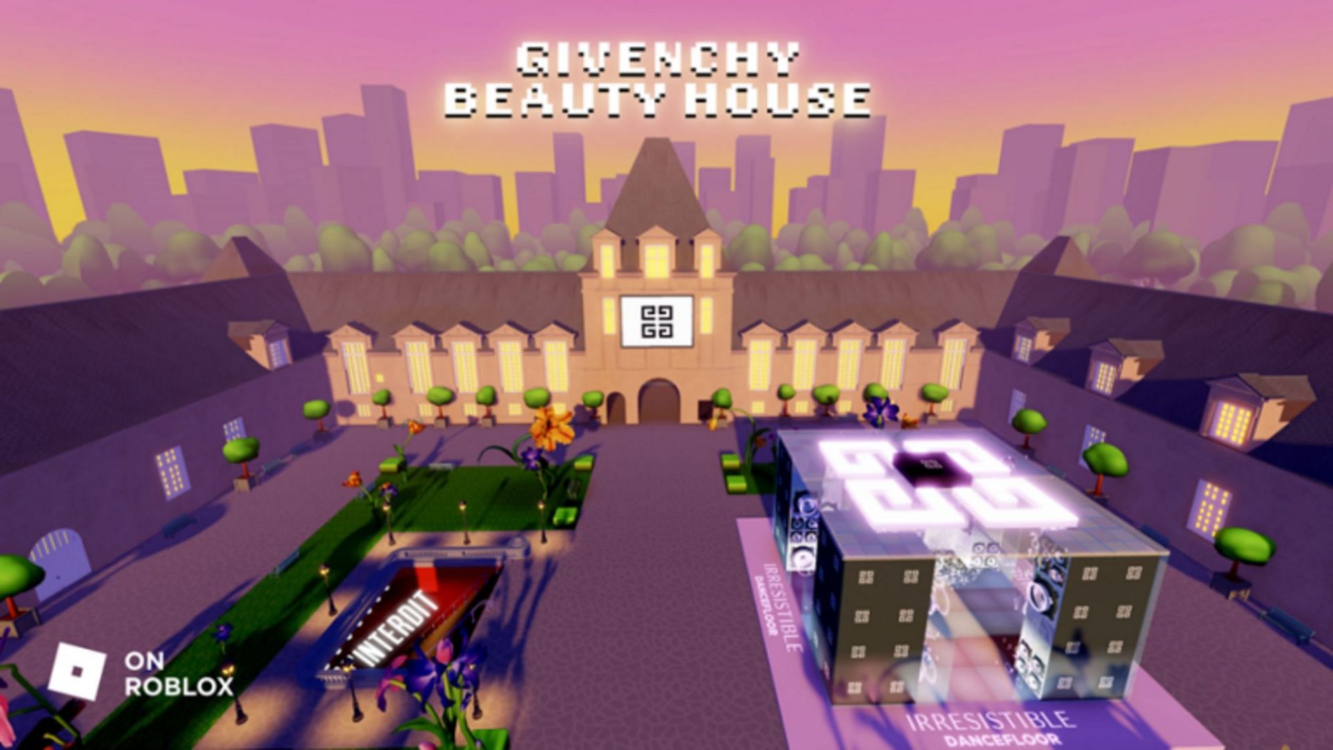 Try on brand new products in Givenchy Beauty House (Image via Roblox)