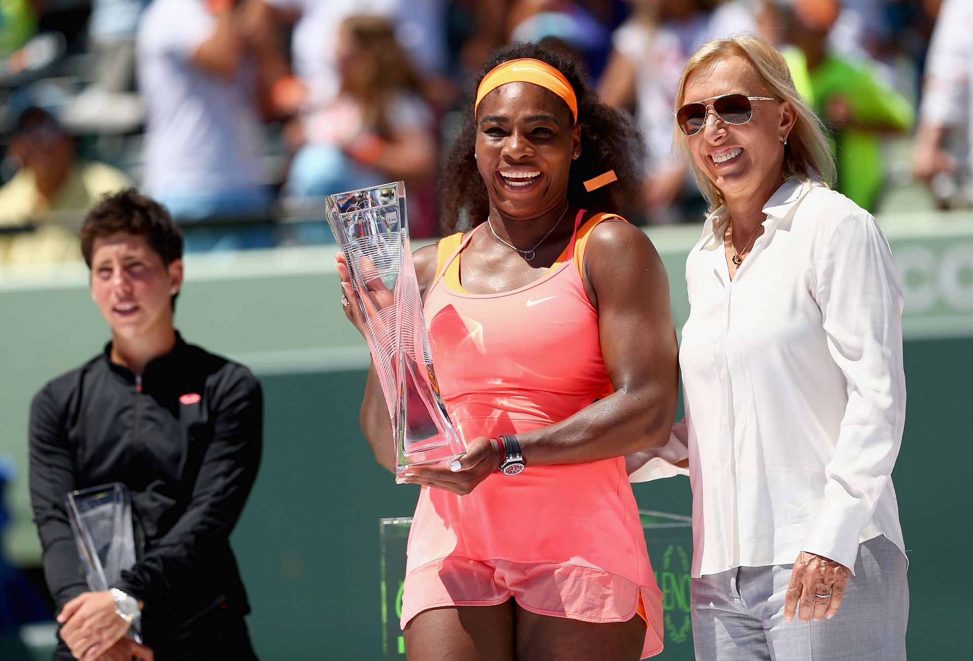 Serena Williams with Martina Navratilova at the Miami Open