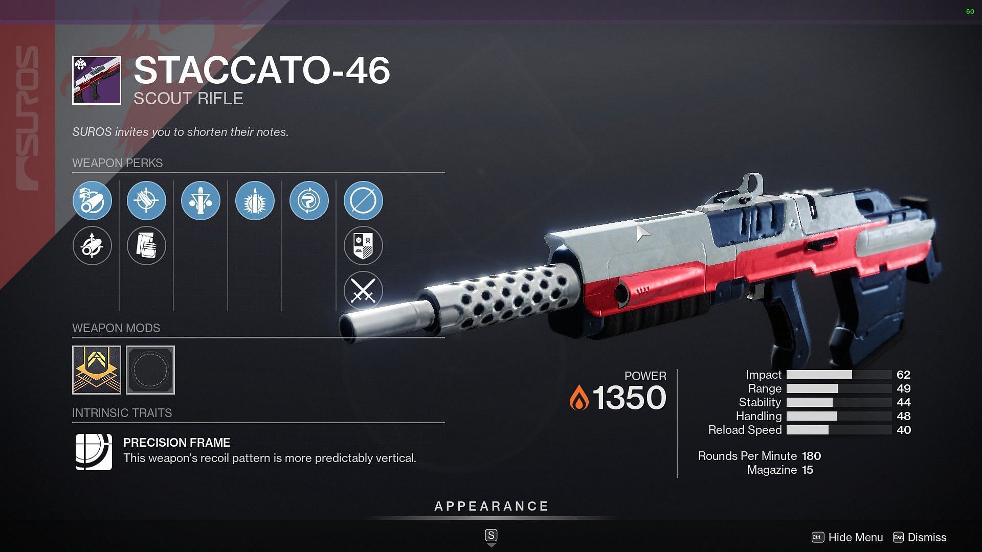 Staccato-46 on Banshee-44 at the Tower (Image via Destiny 2)