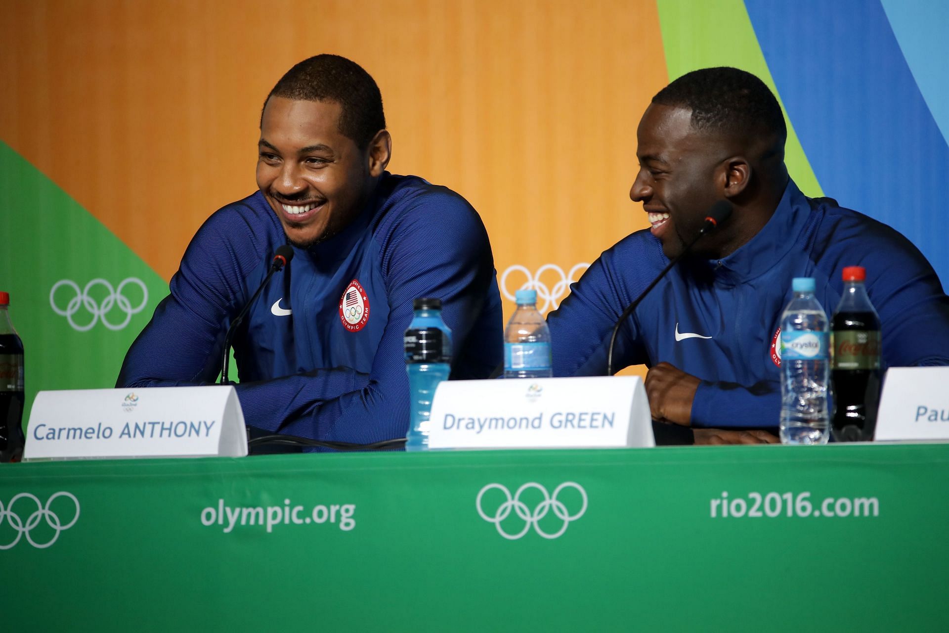 Carmelo Anthony and Draymond Green at Olympics - Previews - Day -1