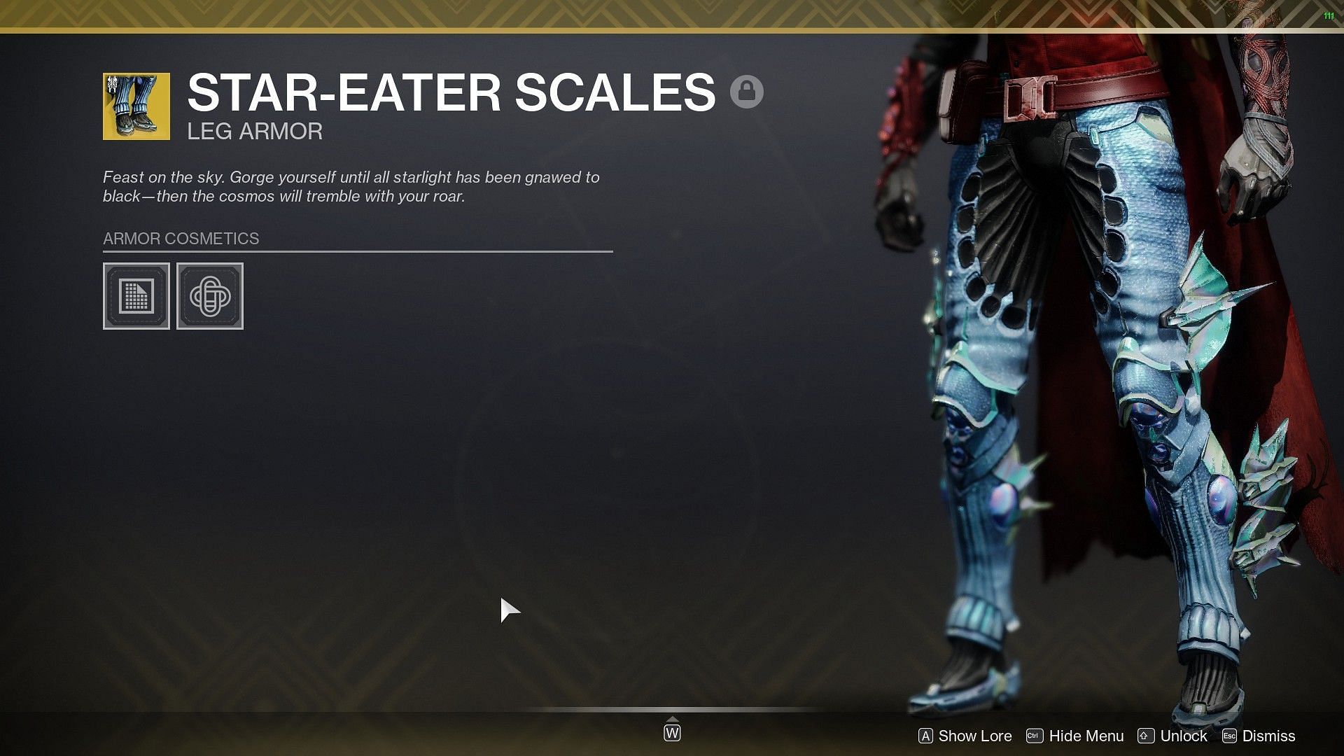 Star-Eater Scales Exotic for Hunters (Image via Destiny 2)