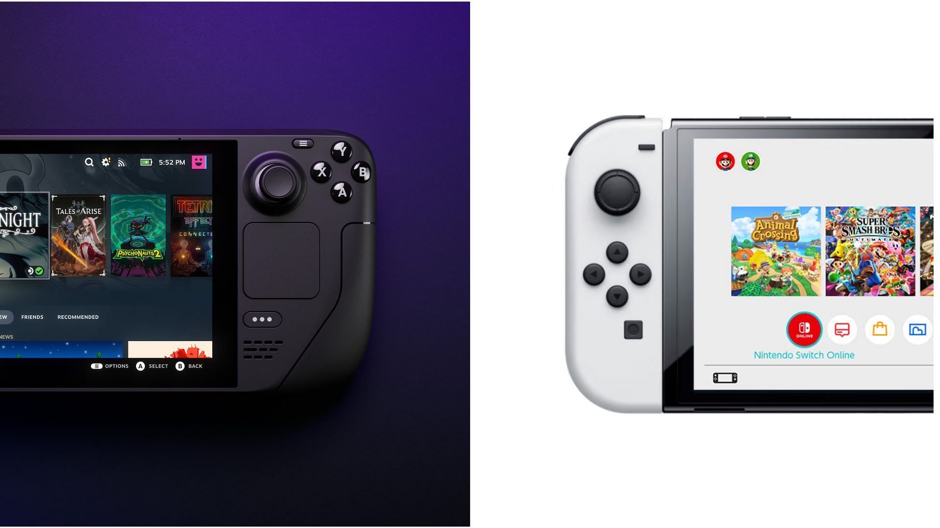 The Switch OLED display looks breathtaking (Image via Nintendo and Valve)