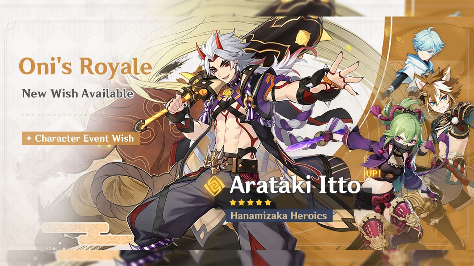 Arataki Itto&#039;s first rerun banner will be added to Genshin Impact (Image via HoYoverse)