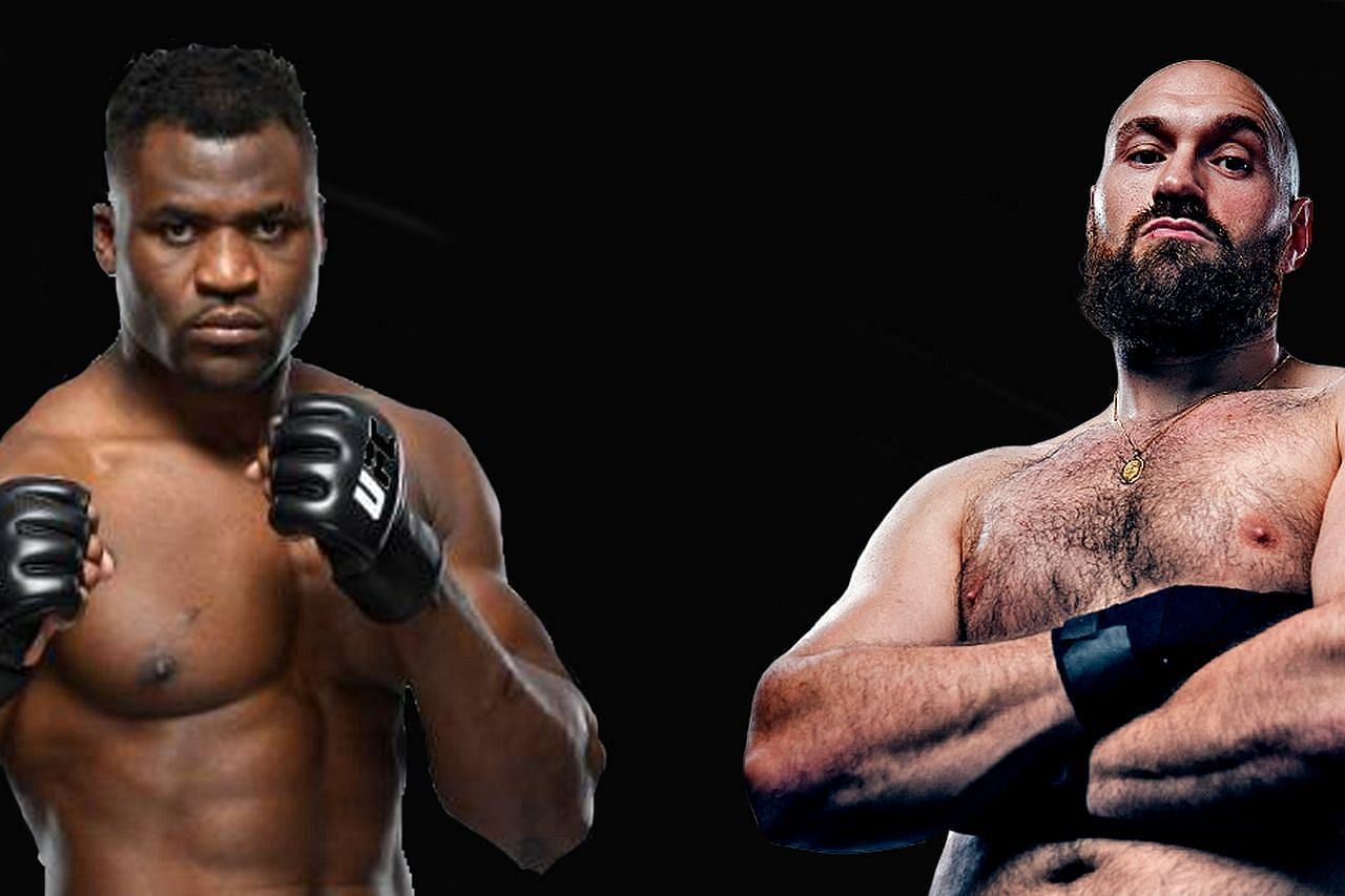 Francis Ngannou (L) and Tyson Fury (R)