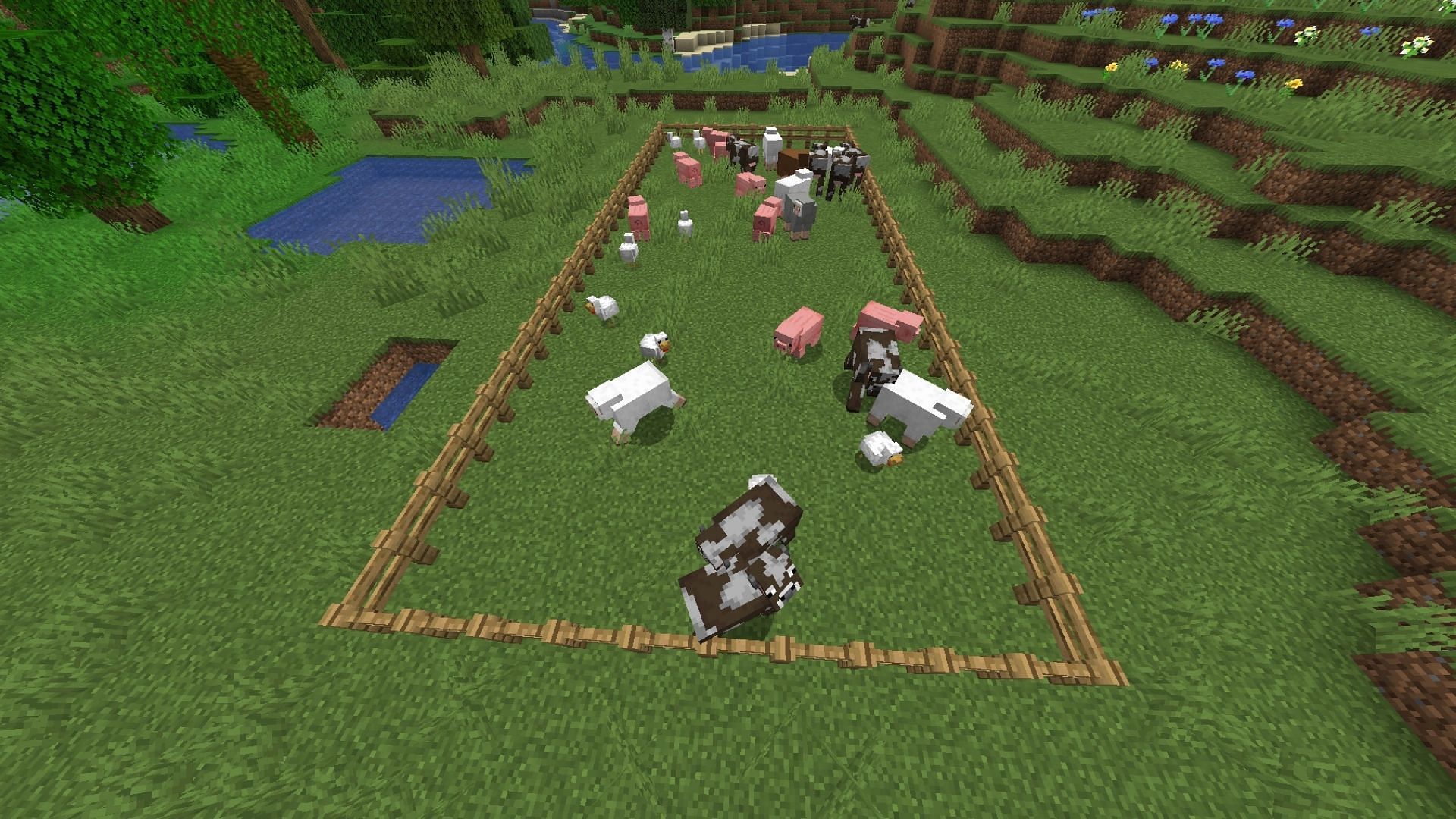 Simple animal farms can be made in Minecraft 1.19 (Image via Fandom Wiki)