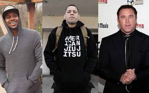 (L-R) Kevin Holland, Nate Diaz, Chael Sonnen [Images via @trailblaze2top and @natediaz209 on Instagram]