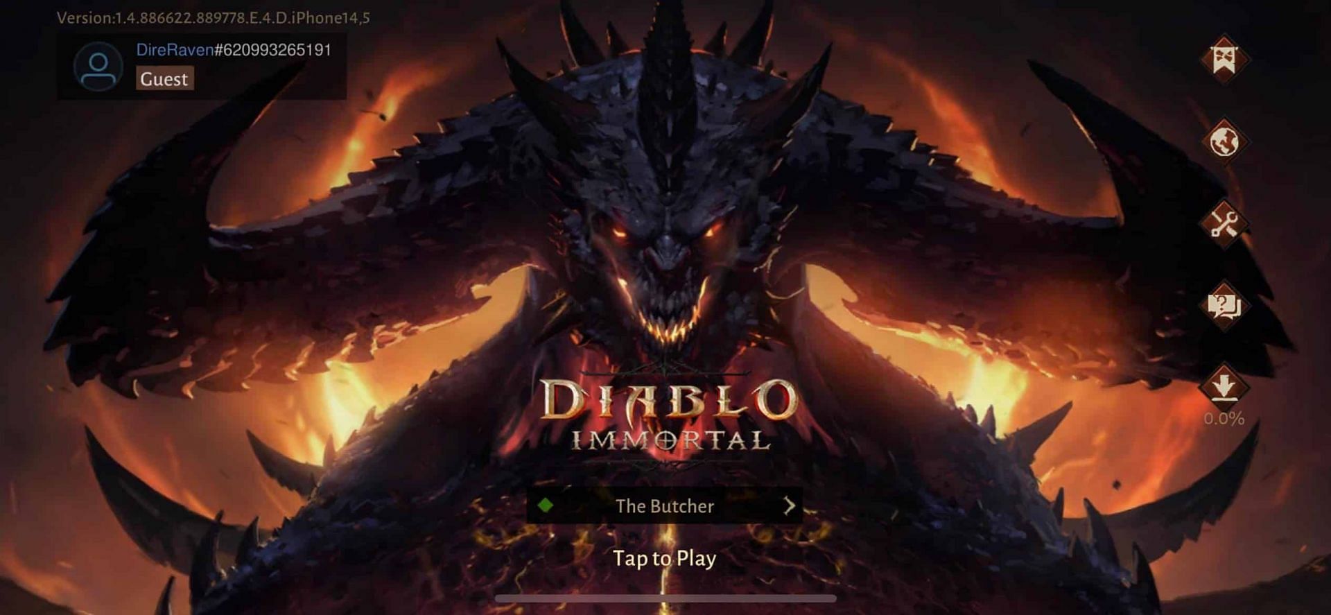A player on Diablo Immortal Mobile&#039;s home screen (Image via Blizzard Entertainment)