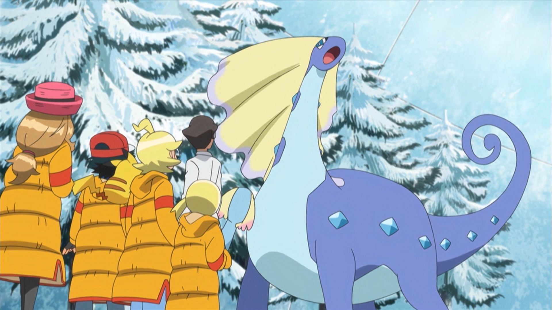 Aurorus as it appears in the anime (Image via The Pokemon Company)