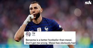 "Better than Messi as a footballer", "Stop the game right now and give the Ballon d'Or" - Football fans react as Karim Benzema scores wonder goal for France against Denmark