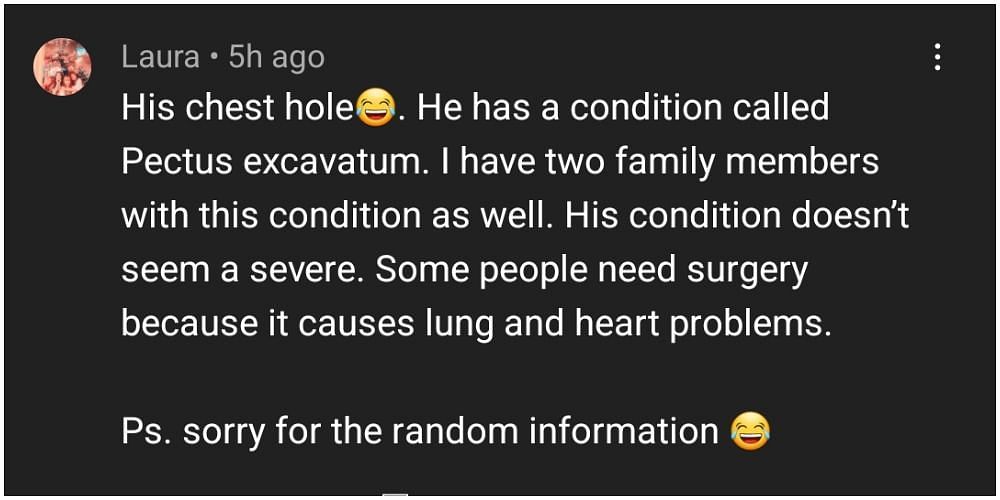 For those that don&#039;t know, one YouTube commenter discussed what Ludwig&#039;s chest hole is (Image via YouTube)