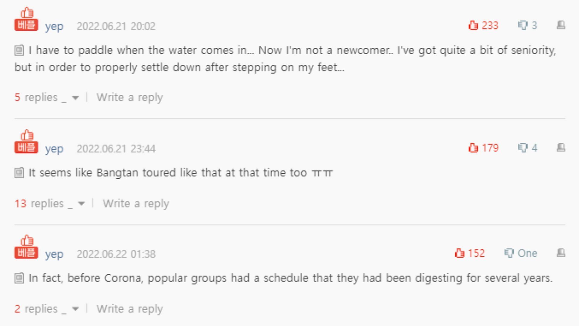 Top voted comments on the blog post (Image via Pann Nate)