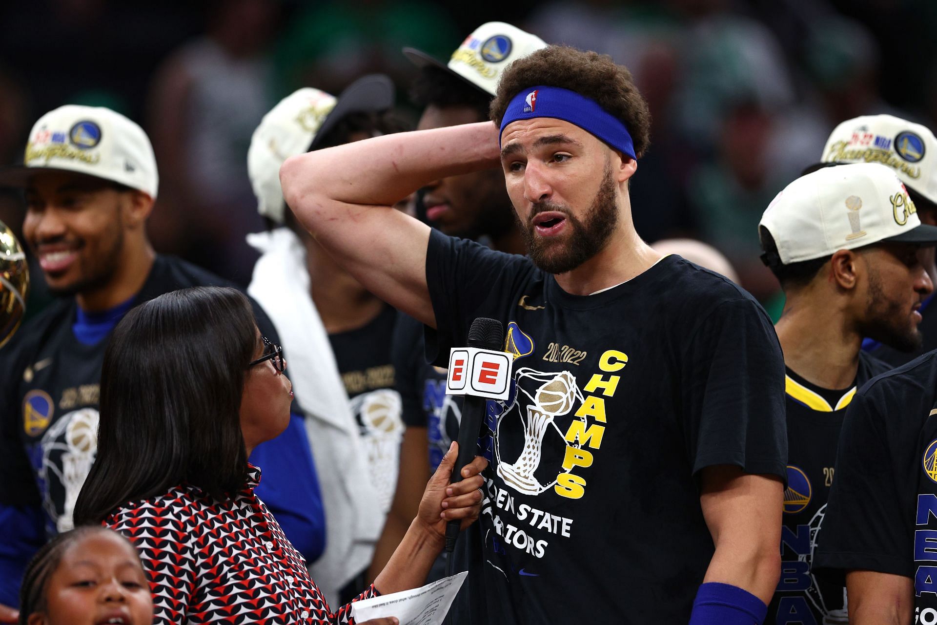 Klay Thompson's hat is floating somewhere in the Bay