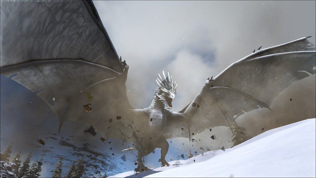 Ice Wyverns are some of the more beautiful creatures in ARK: Survival Evolved (Image via Studio Wildcard)