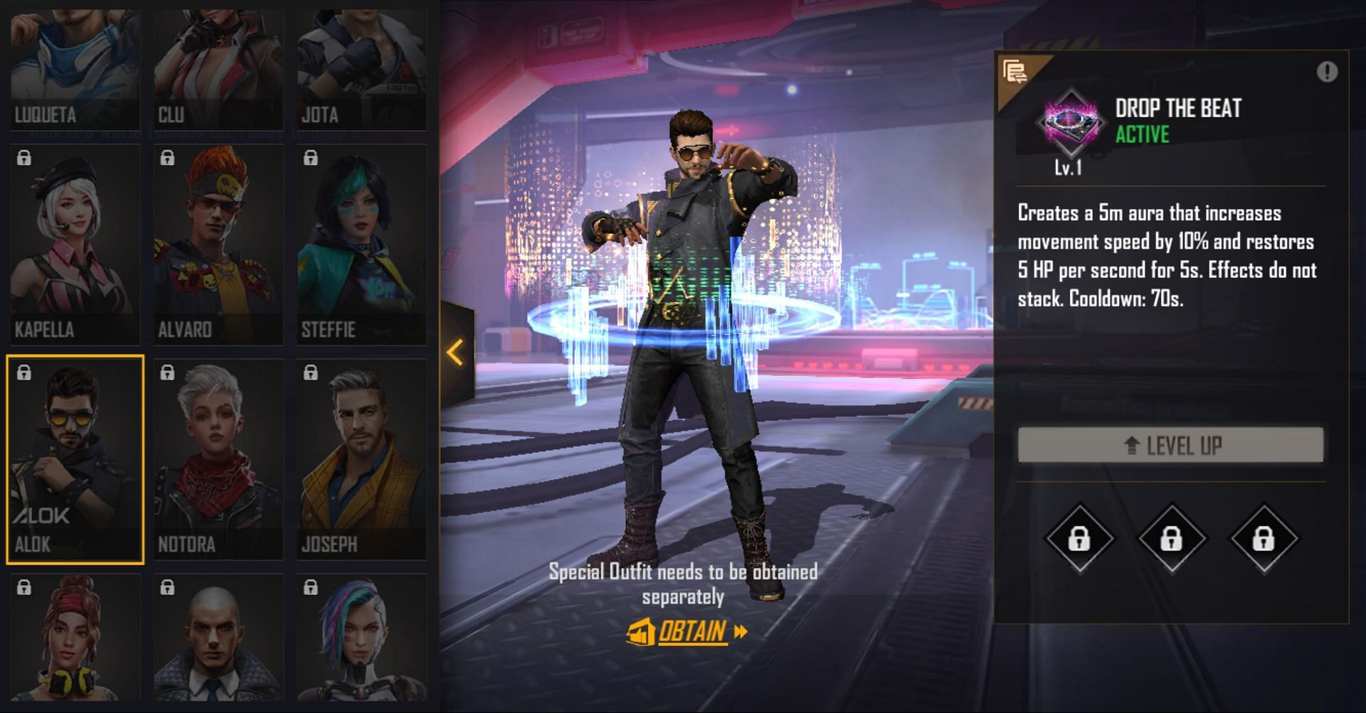 Alok has remained a popular option in the game&#039;s community (Image via Garena)