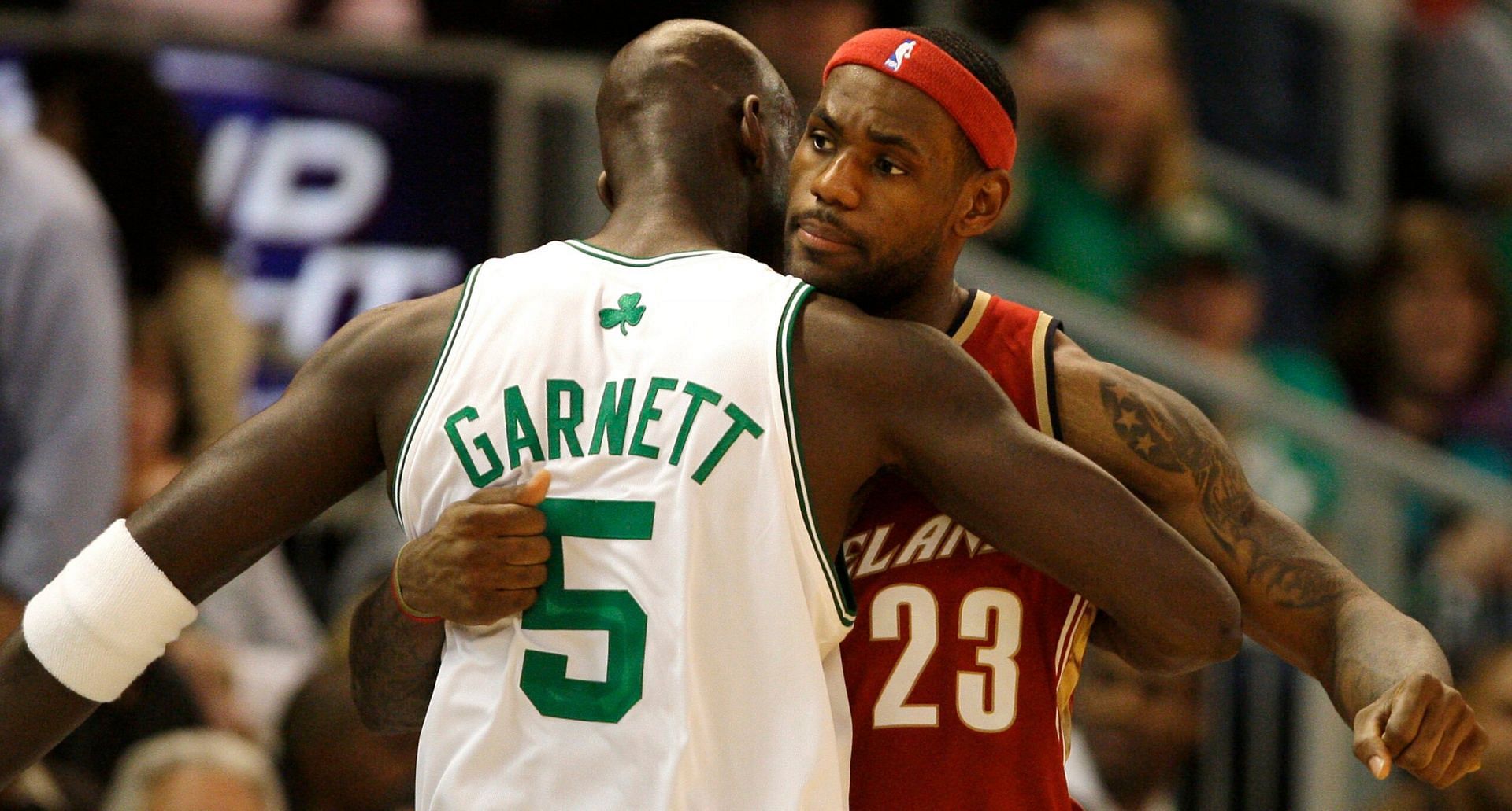 Kevin Garnett and LeBron James. (Photo: Boston.com)