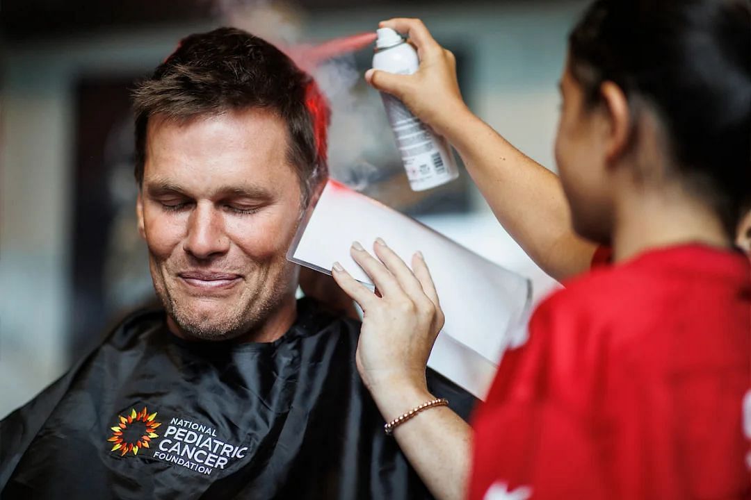 See Tom Brady Get His Hair Dyed Red and Orange for a Good Cause