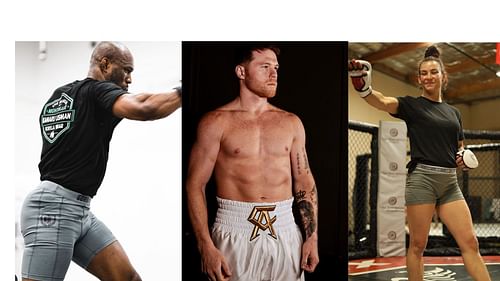 Kamaru Usman (left), Canelo Alvarez (middle), and Miesha Tate (right) [Images courtesy: @usman84kg, @canelo, and @mieshatate on Instagram]