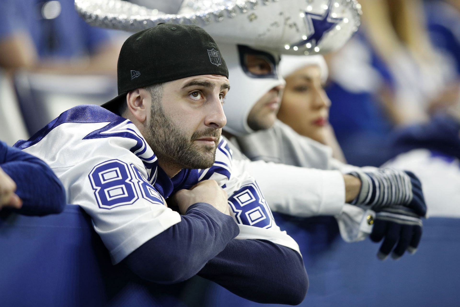 A disappointed Dallas fan watching his team vs Indianapolis Colts