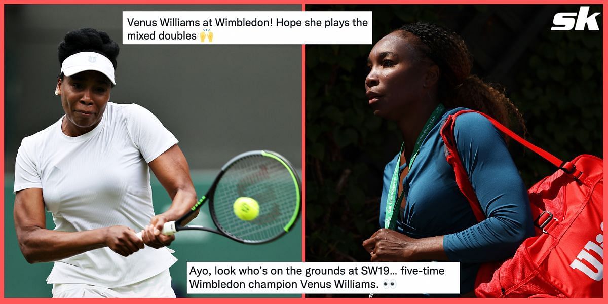 Venus Williams was spotted practicing at Wimbledon, raising speculation that she might compete in the mixed doubles event