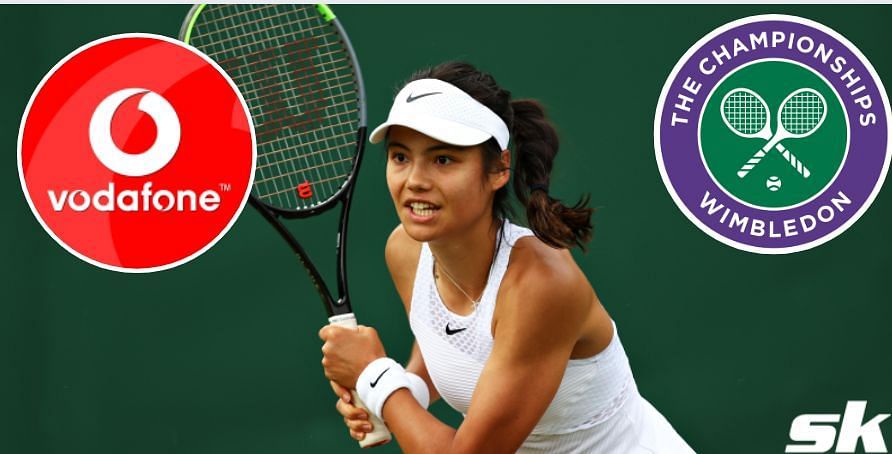 Emma Raducanu collaborates with Vodafone. Official connectivity partner of Wimbledon