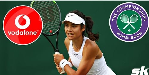 Emma Raducanu collaborates with Vodafone. Official connectivity partner of Wimbledon