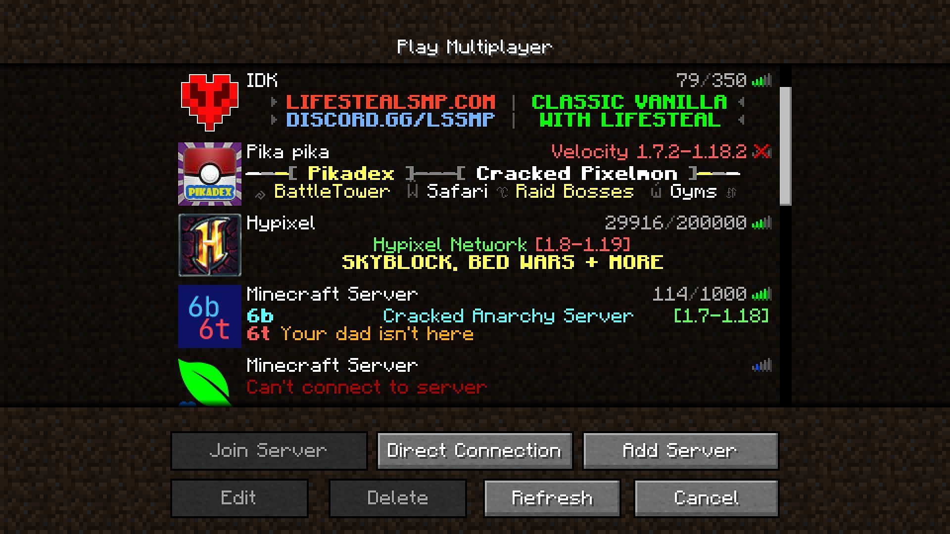 Whitelist only allows certain players to join a server and blocks every other player (Image via Minecraft)