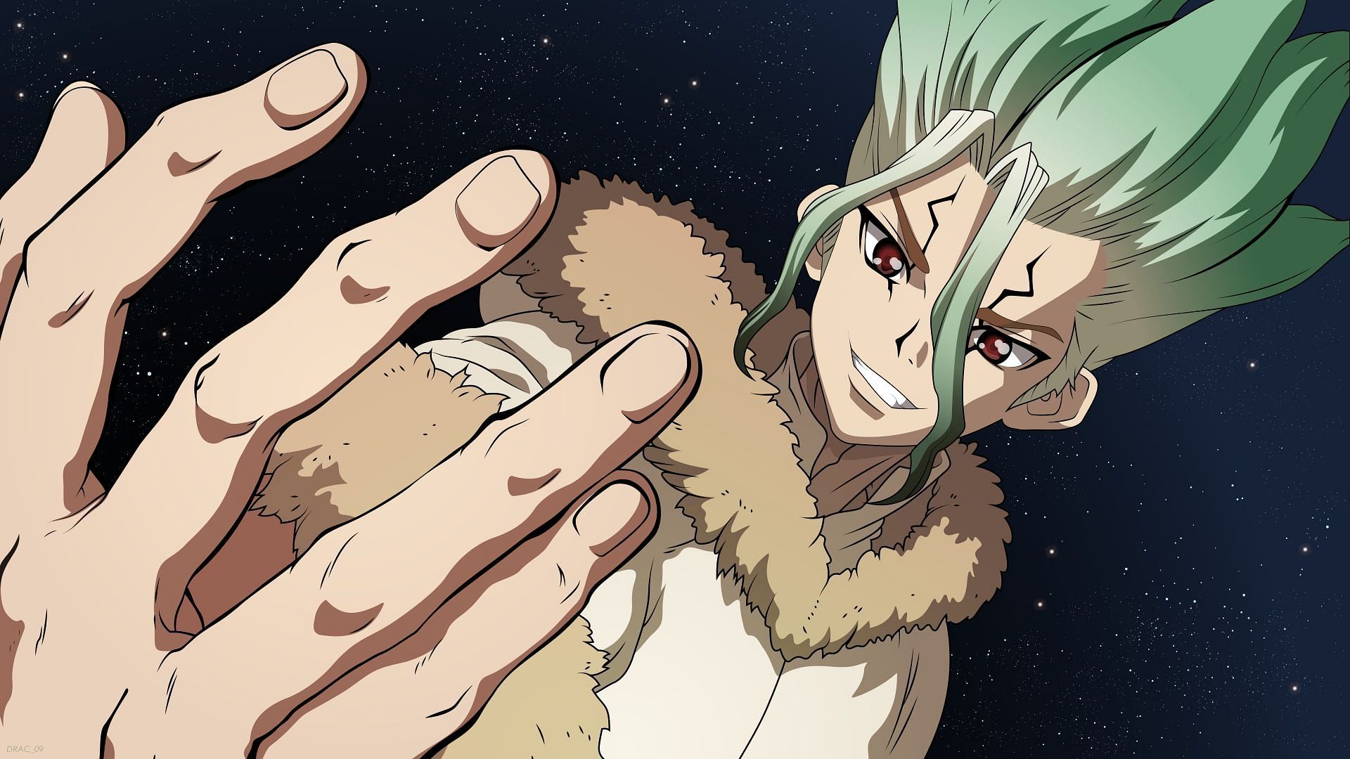 Look at his hair and tell me it does not remind you of an onion (Image via Riichiro Inagaki/Shueisha, Viz Media, Dr. Stone)