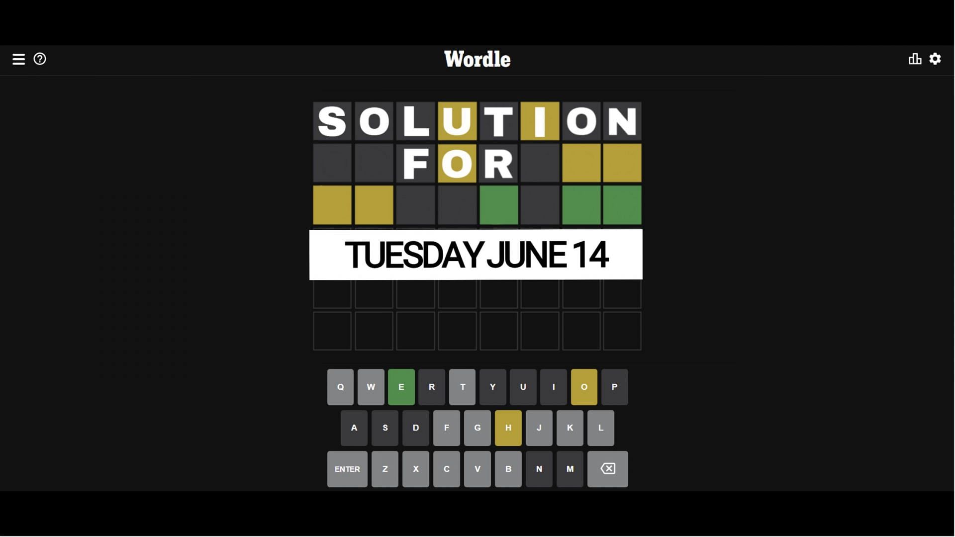 Wordle 360 answer for Tuesday, June 14