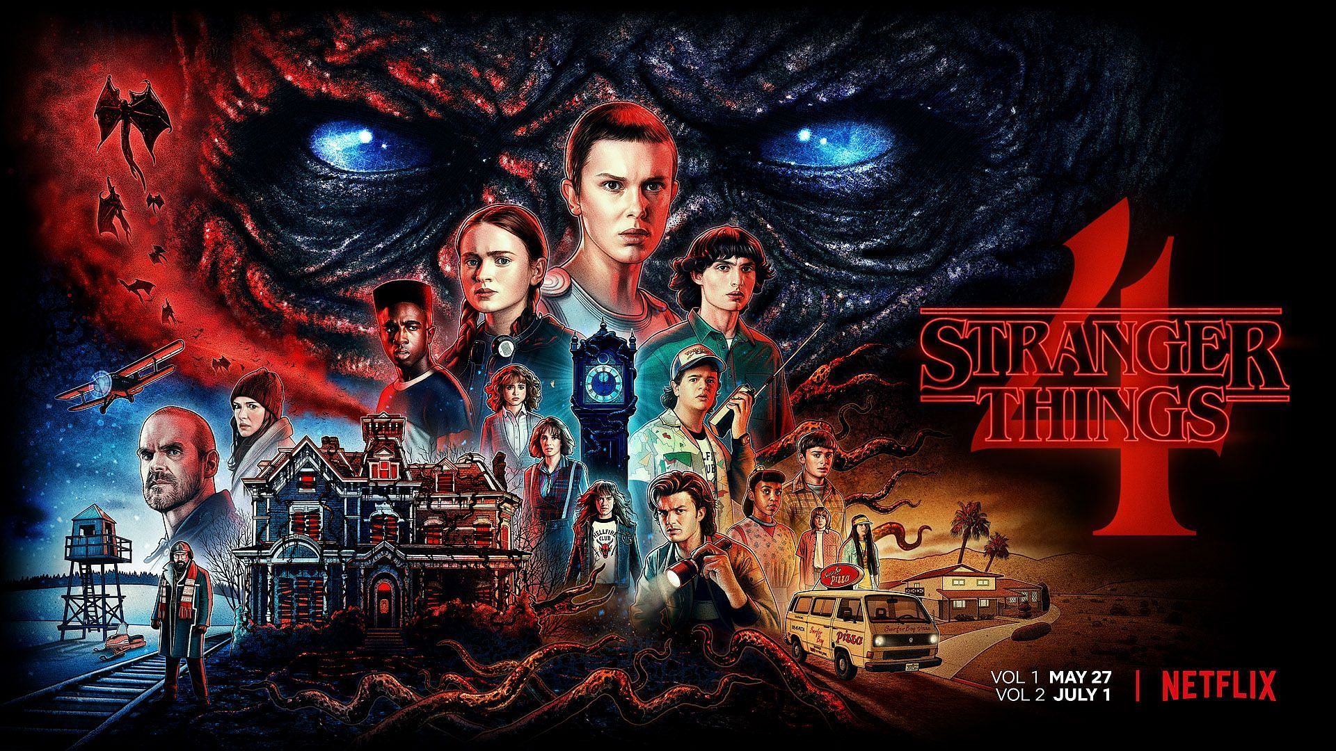 Netflix&#039;s official poster for Stranger Things Season 4 (Image via Netflix)