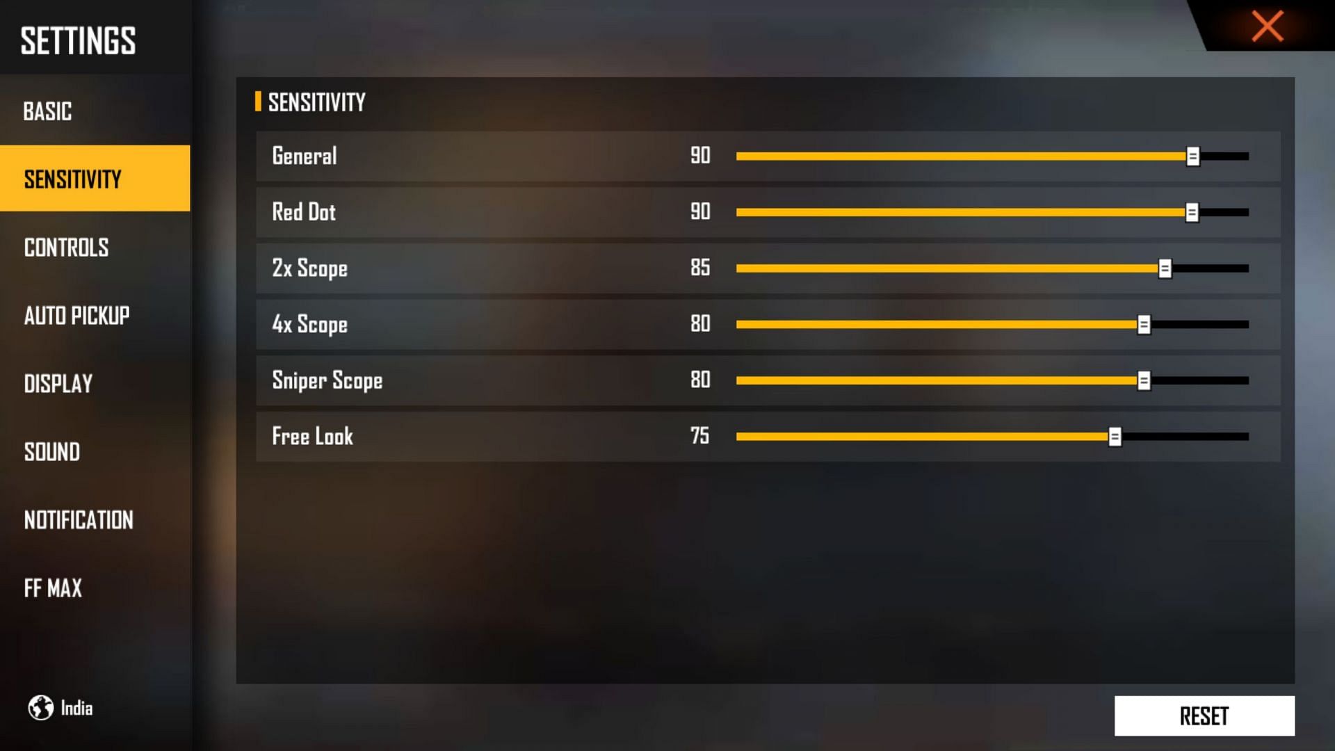 Right sensitivity needs to be used by players (Image via Garena)