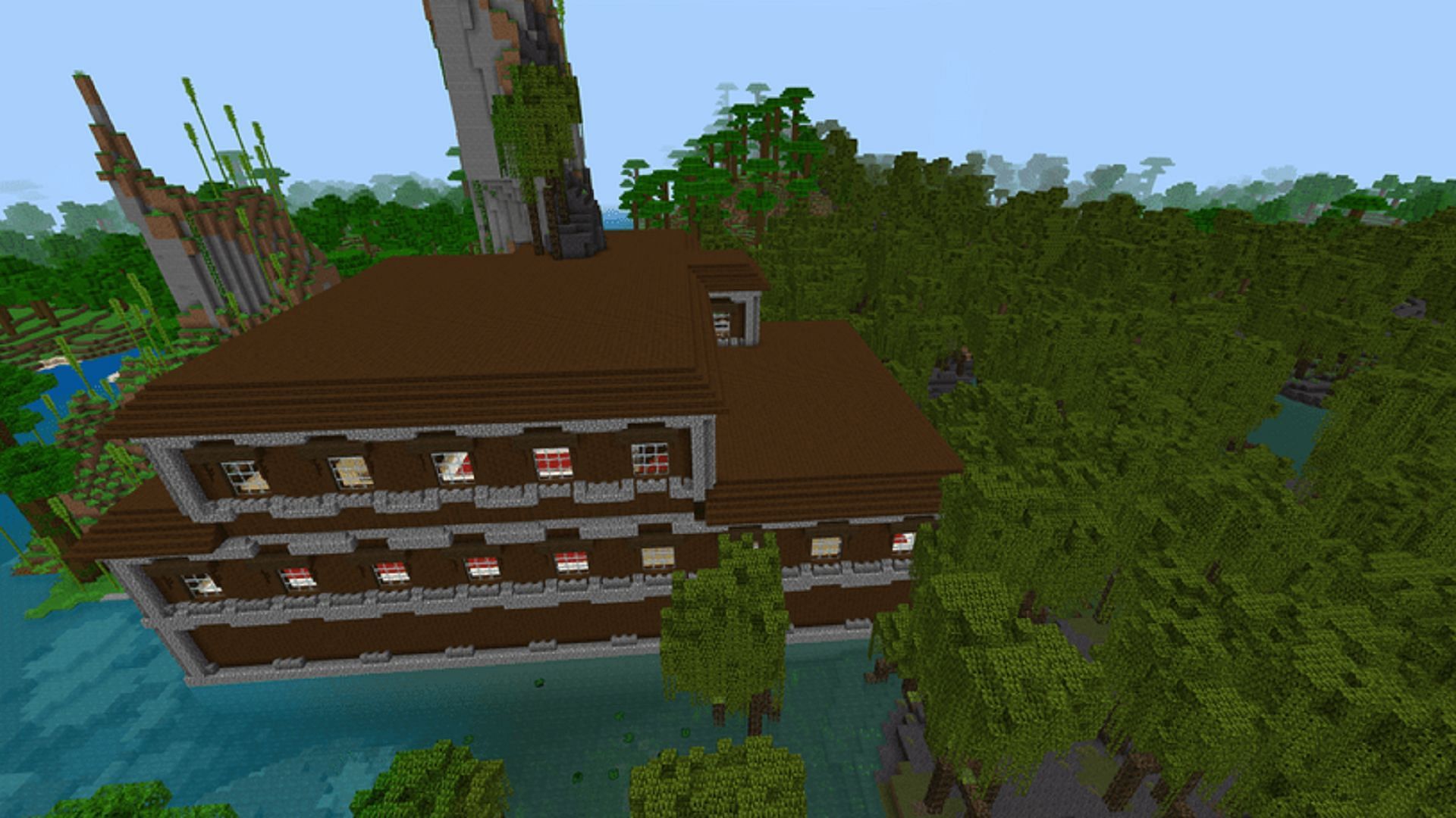 This mansion has plenty to explore within and without (Image via Mojang)