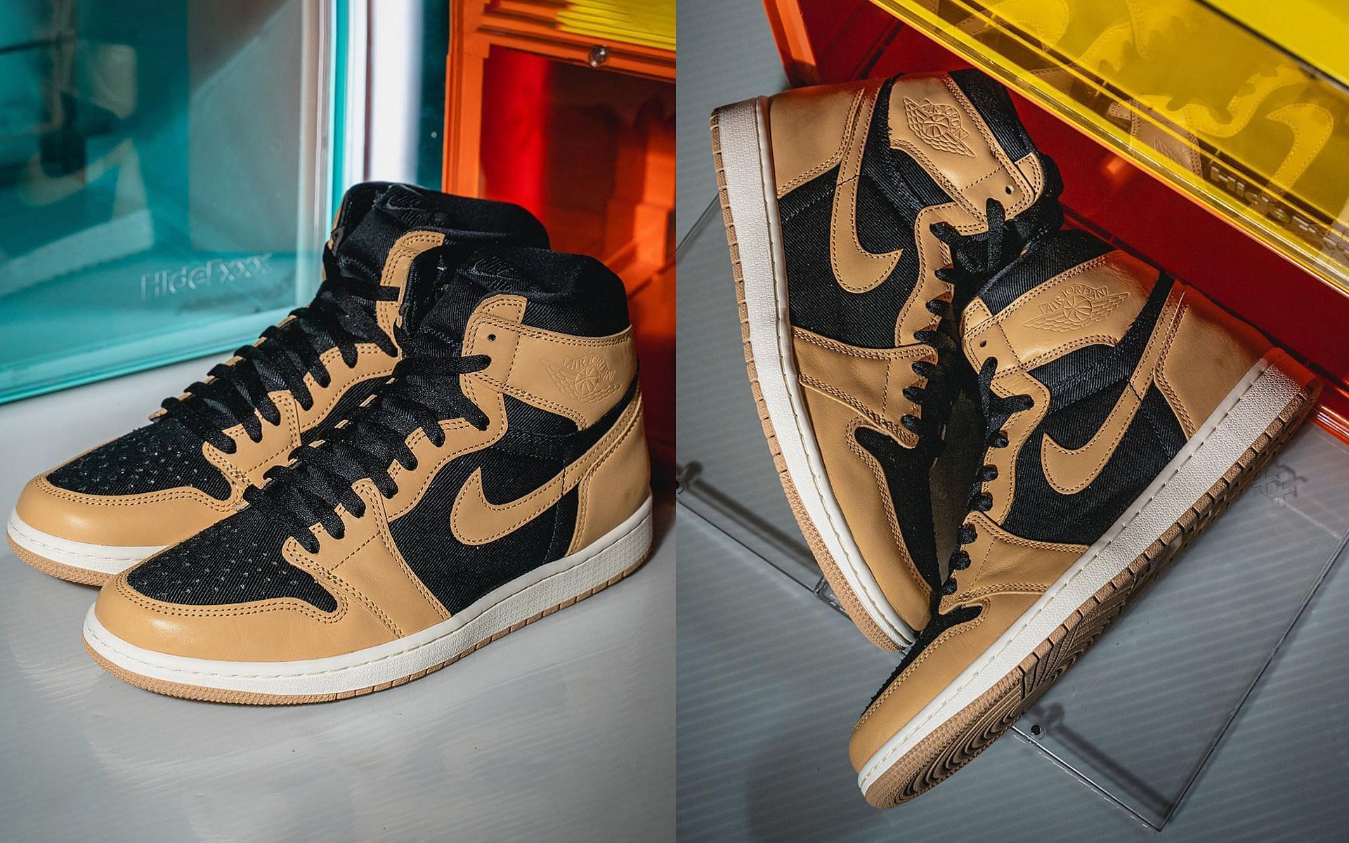 Take a closer at the impending Air Jordan 1 High OG Heirloom sneakers (Image via Twitter/@sneakerscouts)