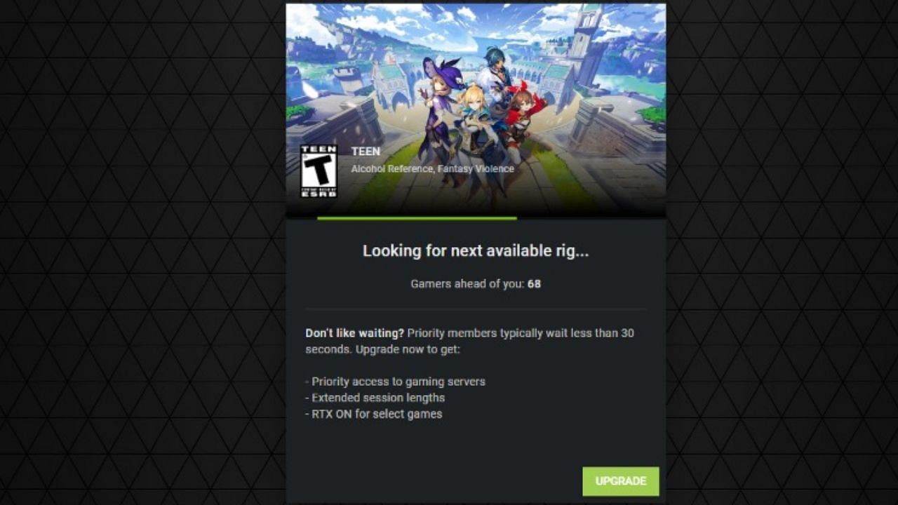 You should be in a queue now if you&#039;re on the free membership (Image via NVIDIA)