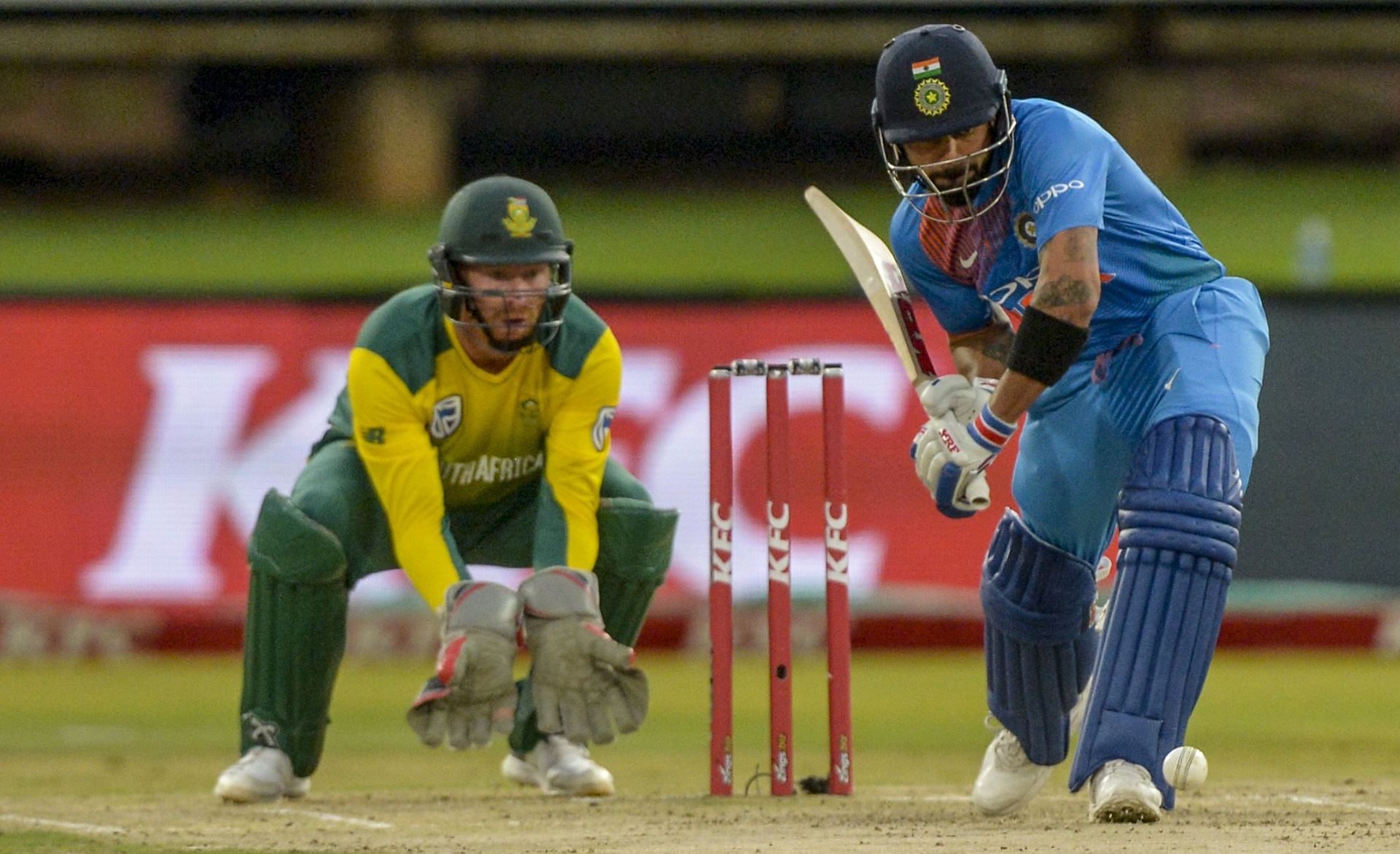 Virat Kohli batting in a T20I against South Africa. Pic: Getty Images