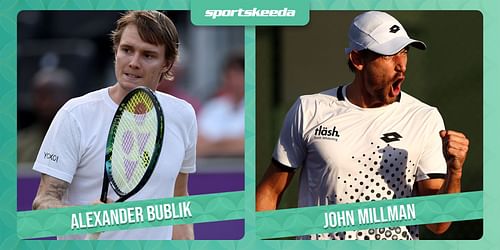 Alexander Bublik and John Millman will clash at the Rothesay International.