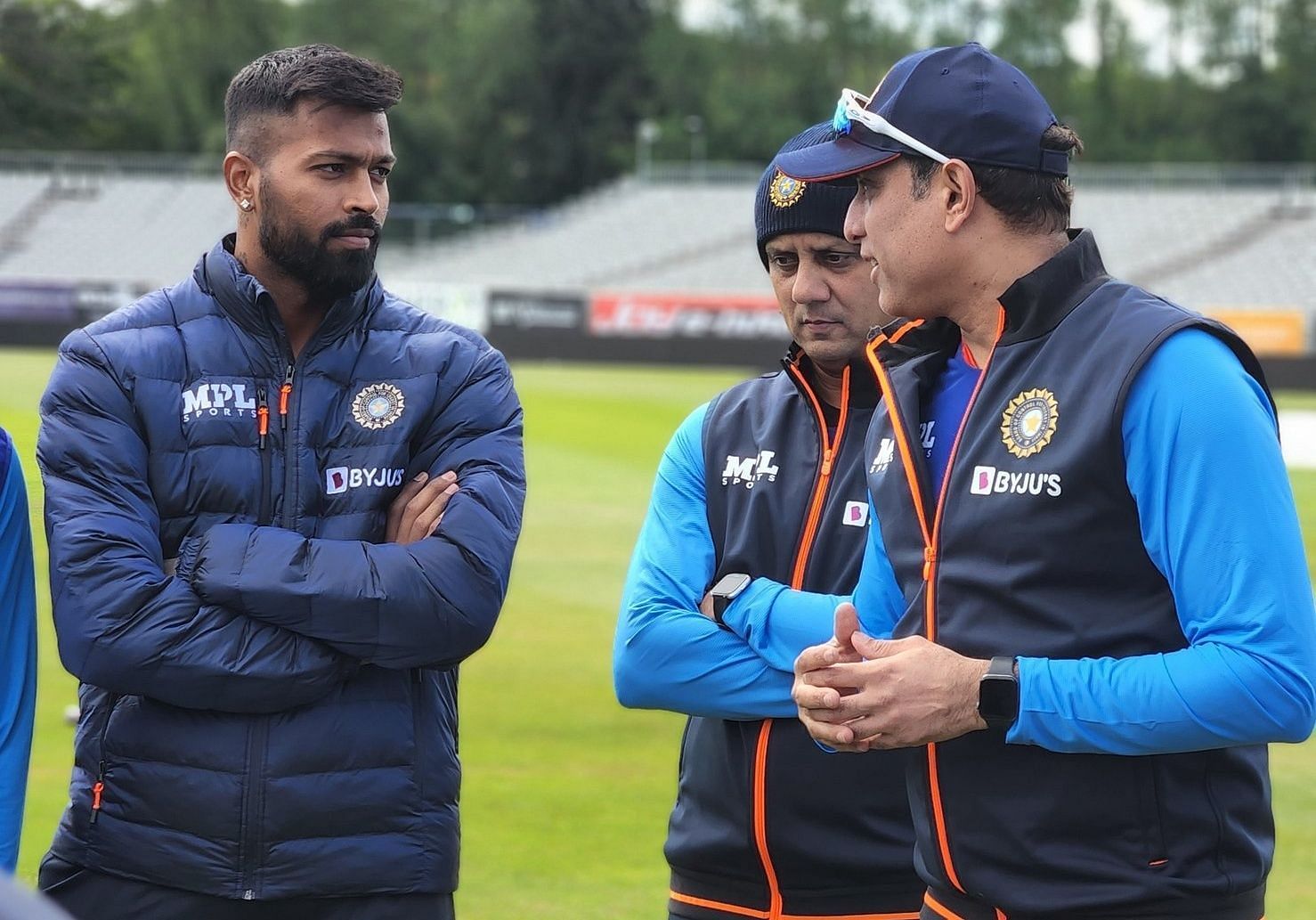 Hardik Pandya (left) and VVS Laxman. Pic: BCCI