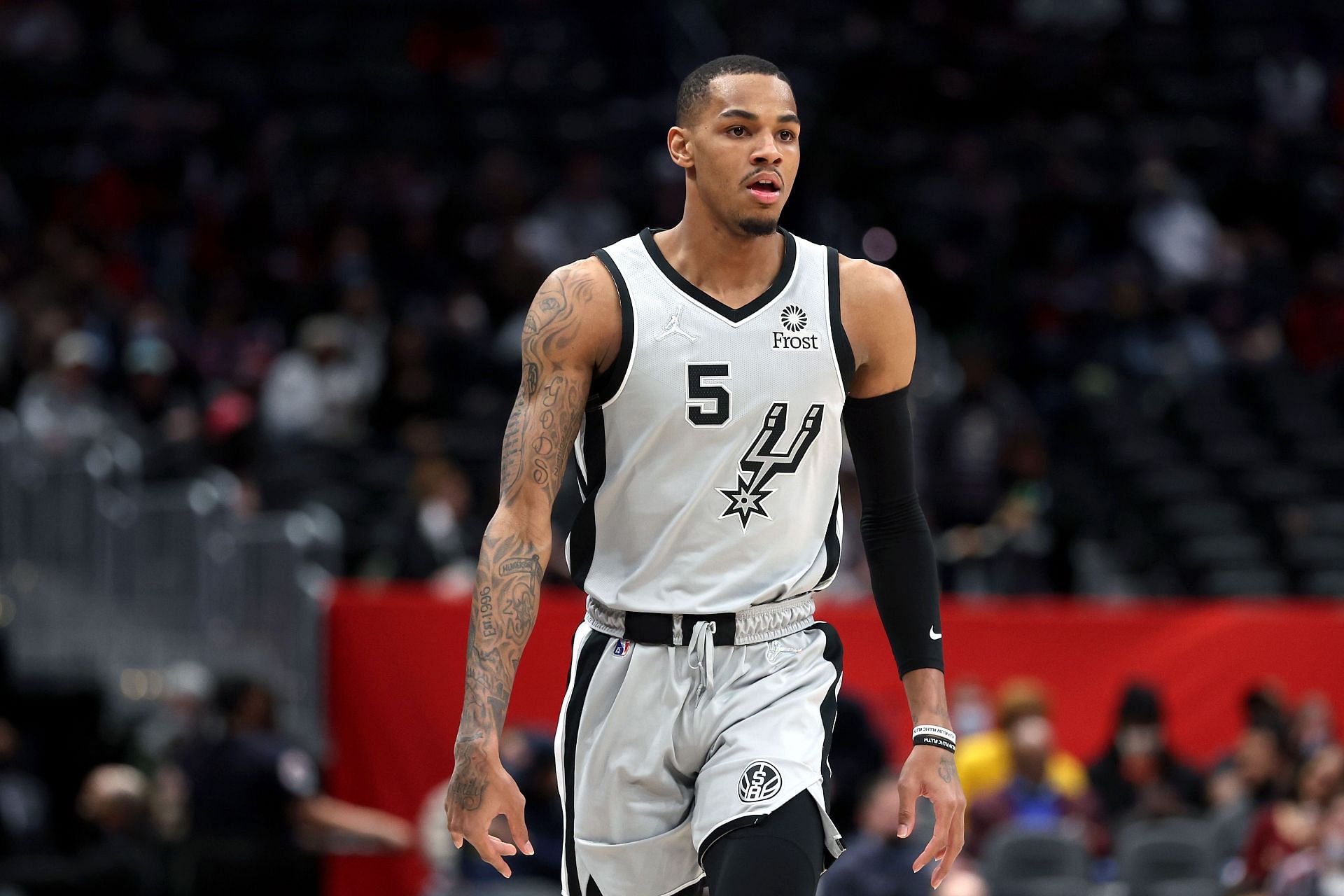 Dejounte Murray of the San Antonio Spurs during the 2021-22 NBA season