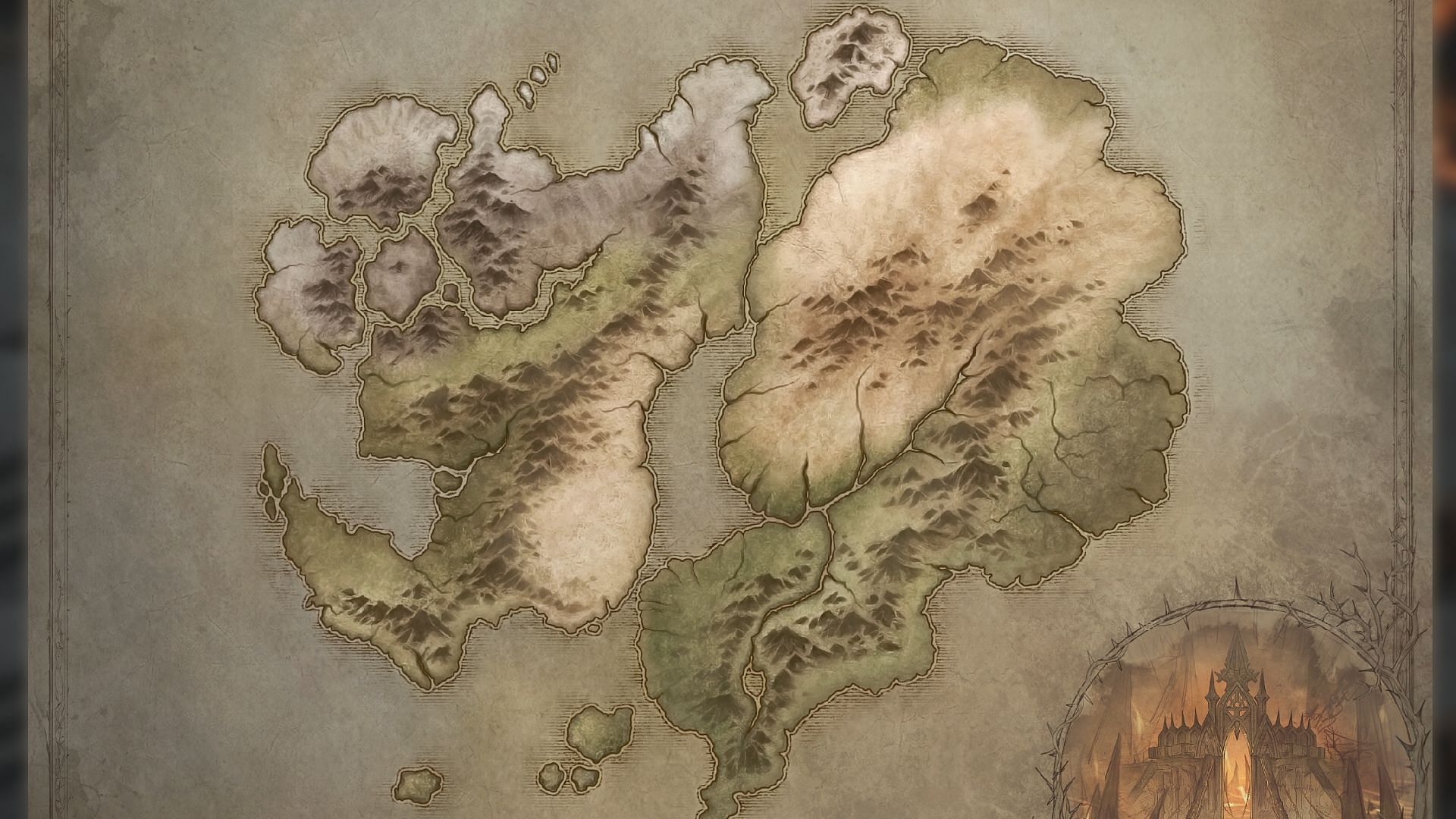 A map of the Sanctuary regions that can be explored in Diablo Immortal (Image via Blizzard Entertainment)