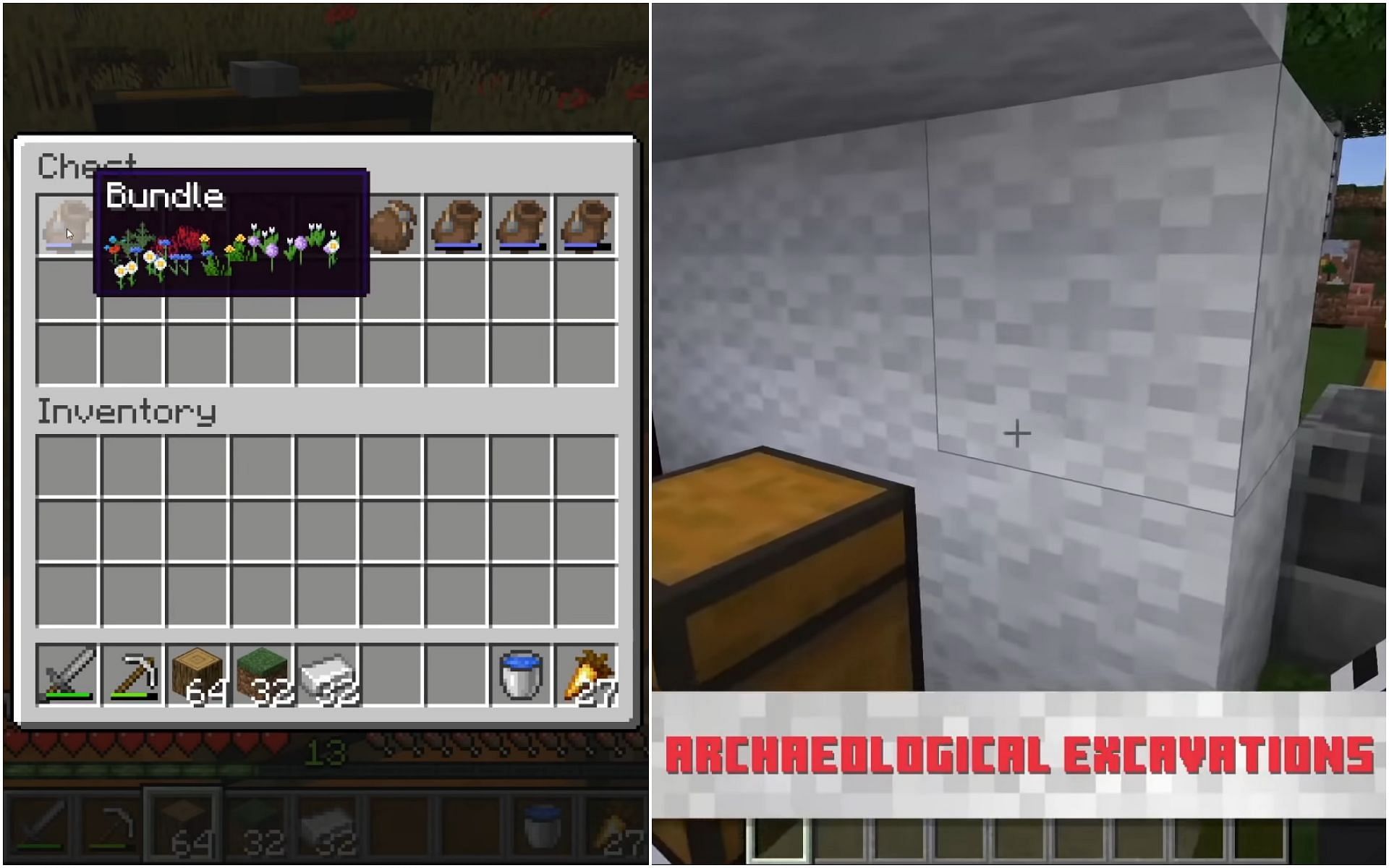 Bundles and Archeology are two features that Mojang is actively working on (Image via Mojang)