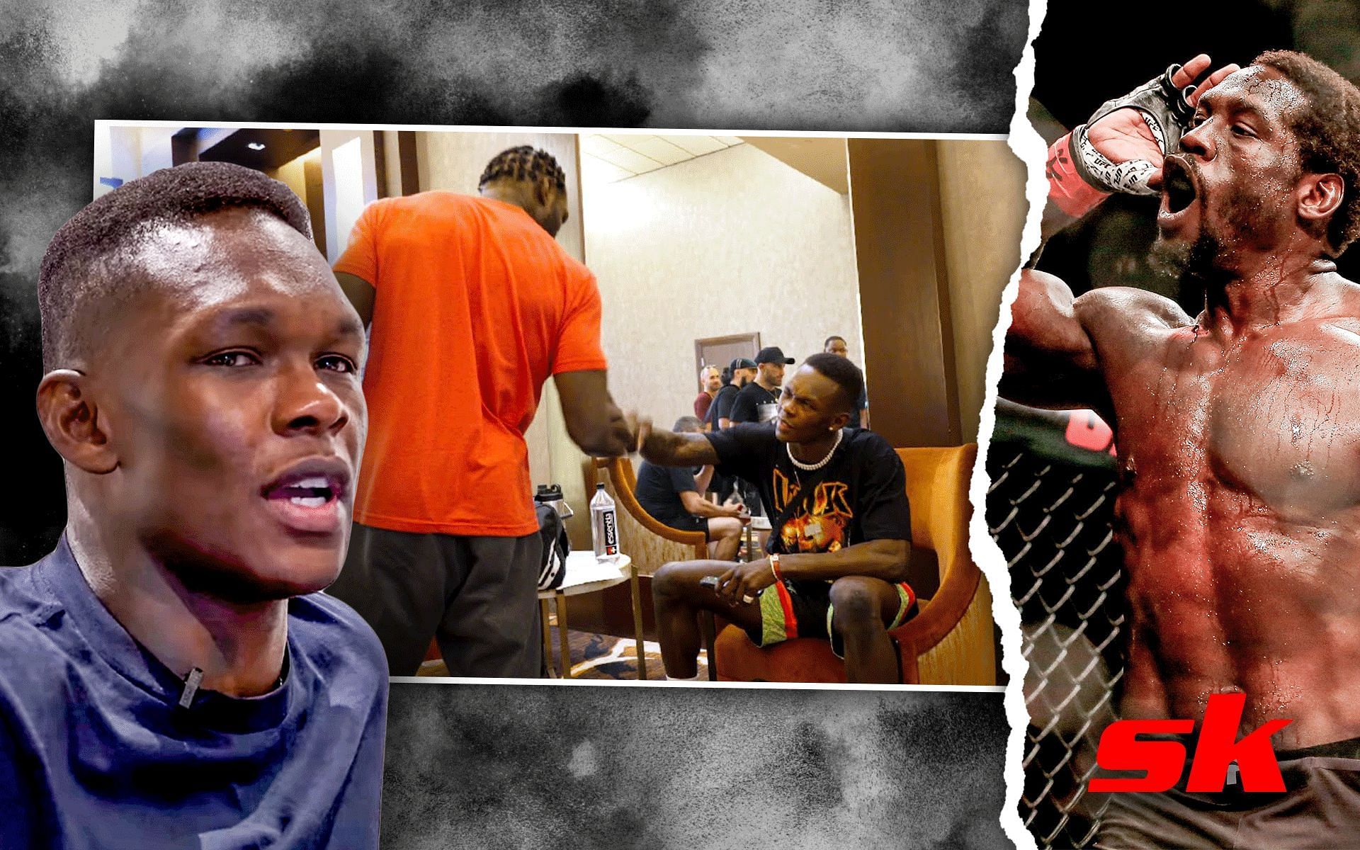 Israel Adesanya shares experience of first meeting with Jared Cannonier [Adesanya image via Freestylebender on YouTube | center image via UFC Embedded on YouTube | Cannonier image via Getty]