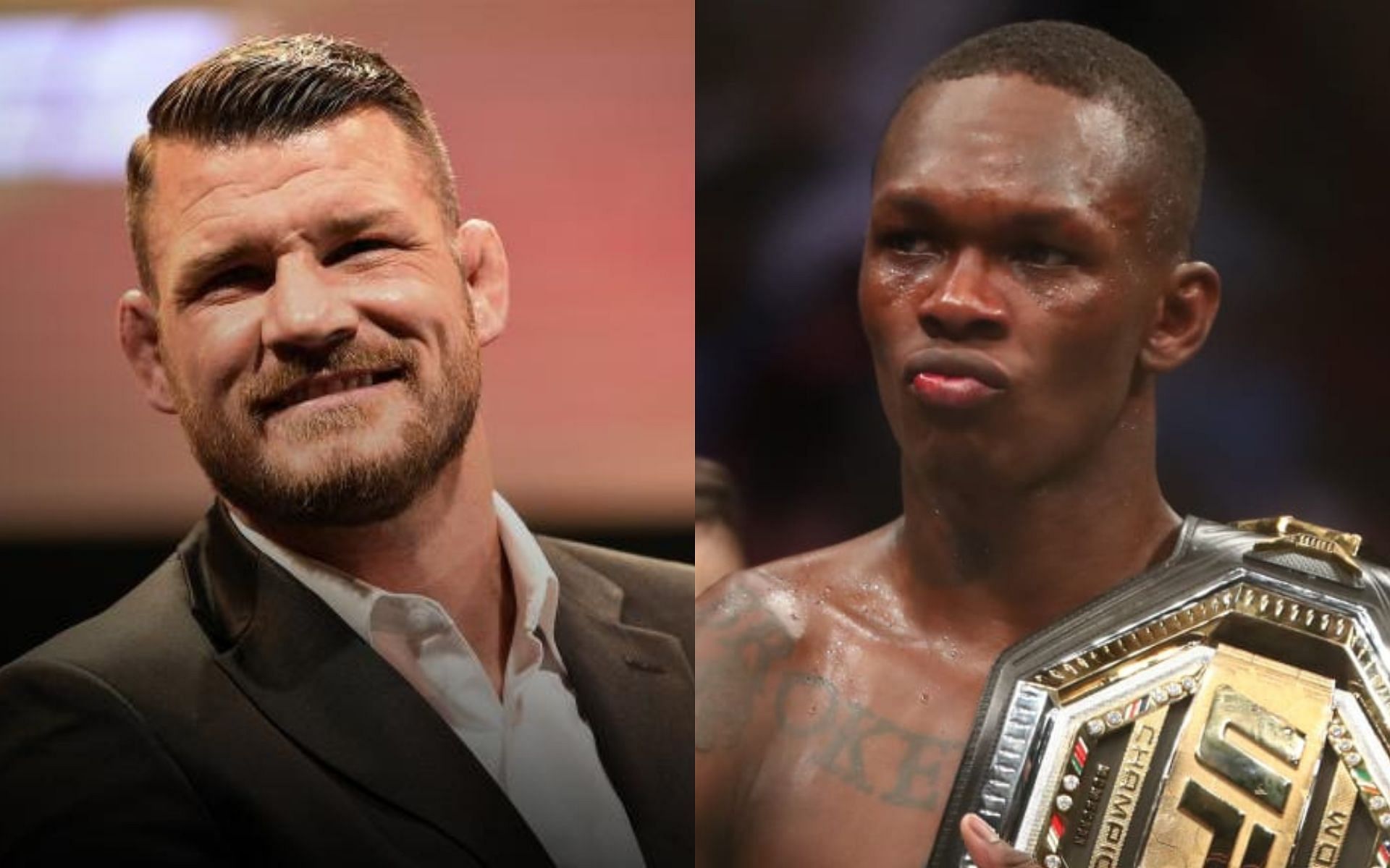 Michael Bisping (left), Israel Adesanya (right) [Images via UFC.com &amp; Mark J. Rebilas/USA TODAY Sports]