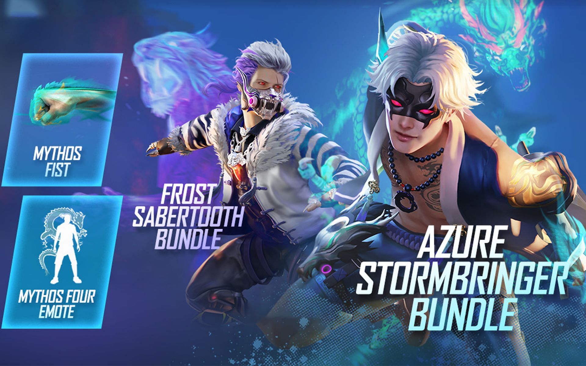 Frost Sabertooth and Azure Stormbringer bundles are back in Free Fire MAX (Image via Garena)