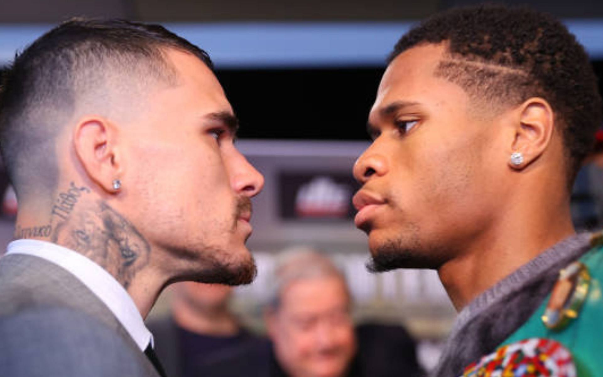 George Kambosos Jr. and Devin Haney facing off before their fight (Image credits Getty Images)