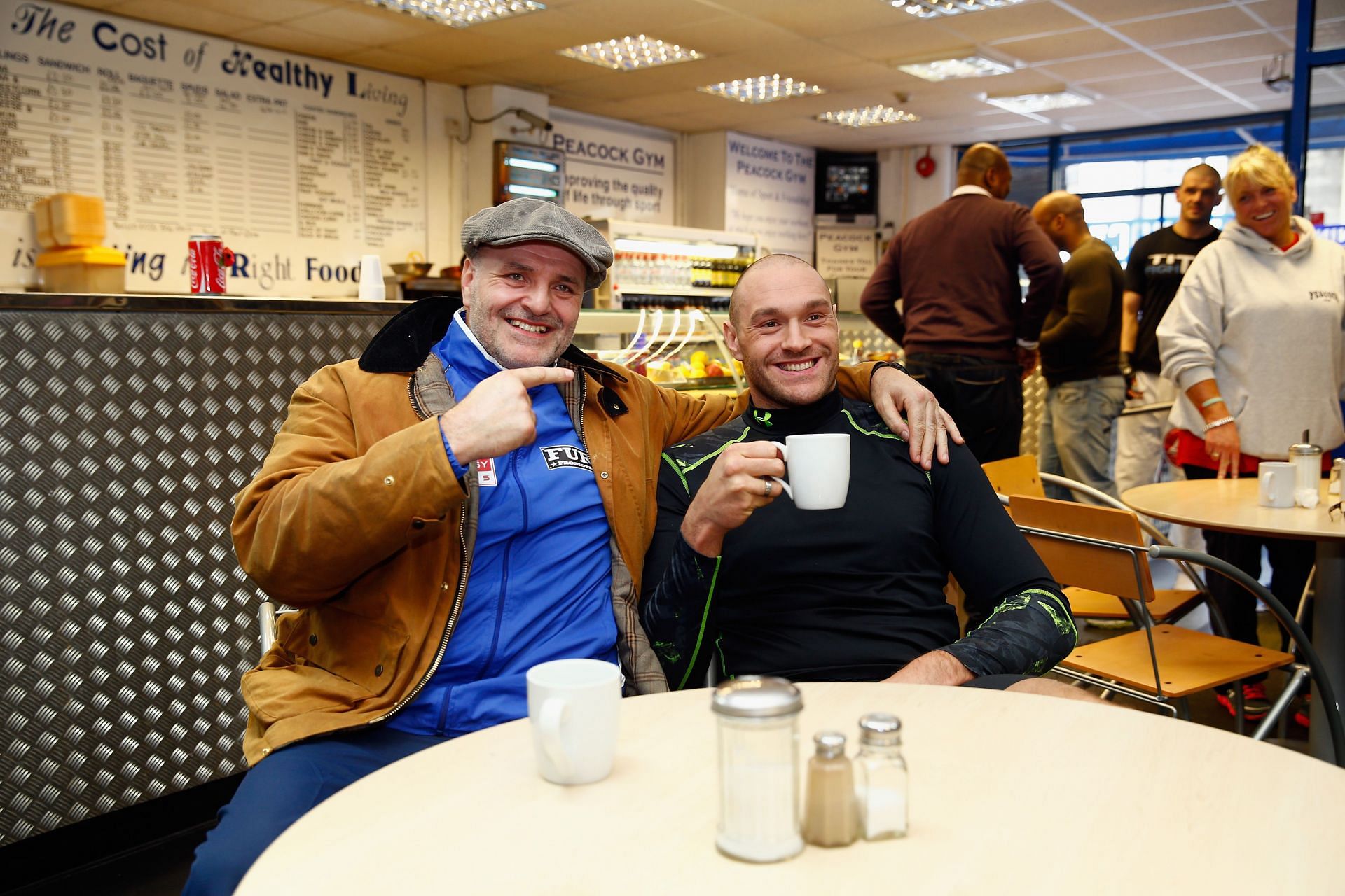 Tyson Fury with John Fury before a Media Workout 