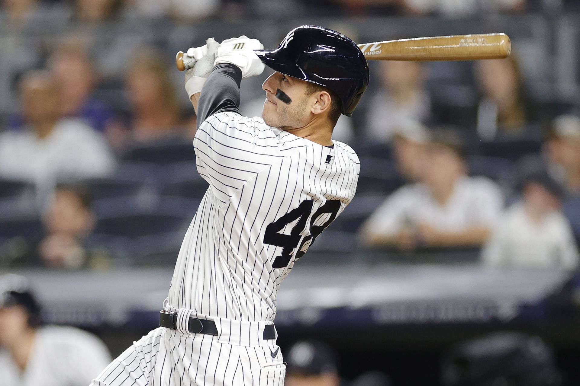 New York Yankees' Anthony Rizzo hits a solo home run off Toronto