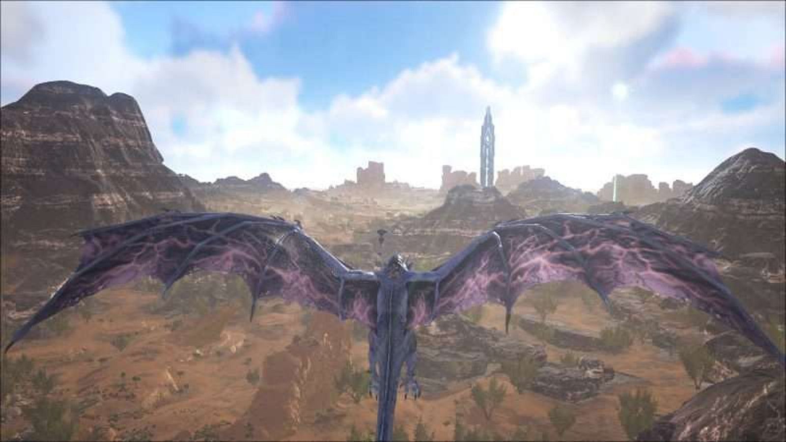 Lightning Wyverns in ARK: Survival Evolved have a distinct lightning pattern on their wings (Image via Studio Wildcard)
